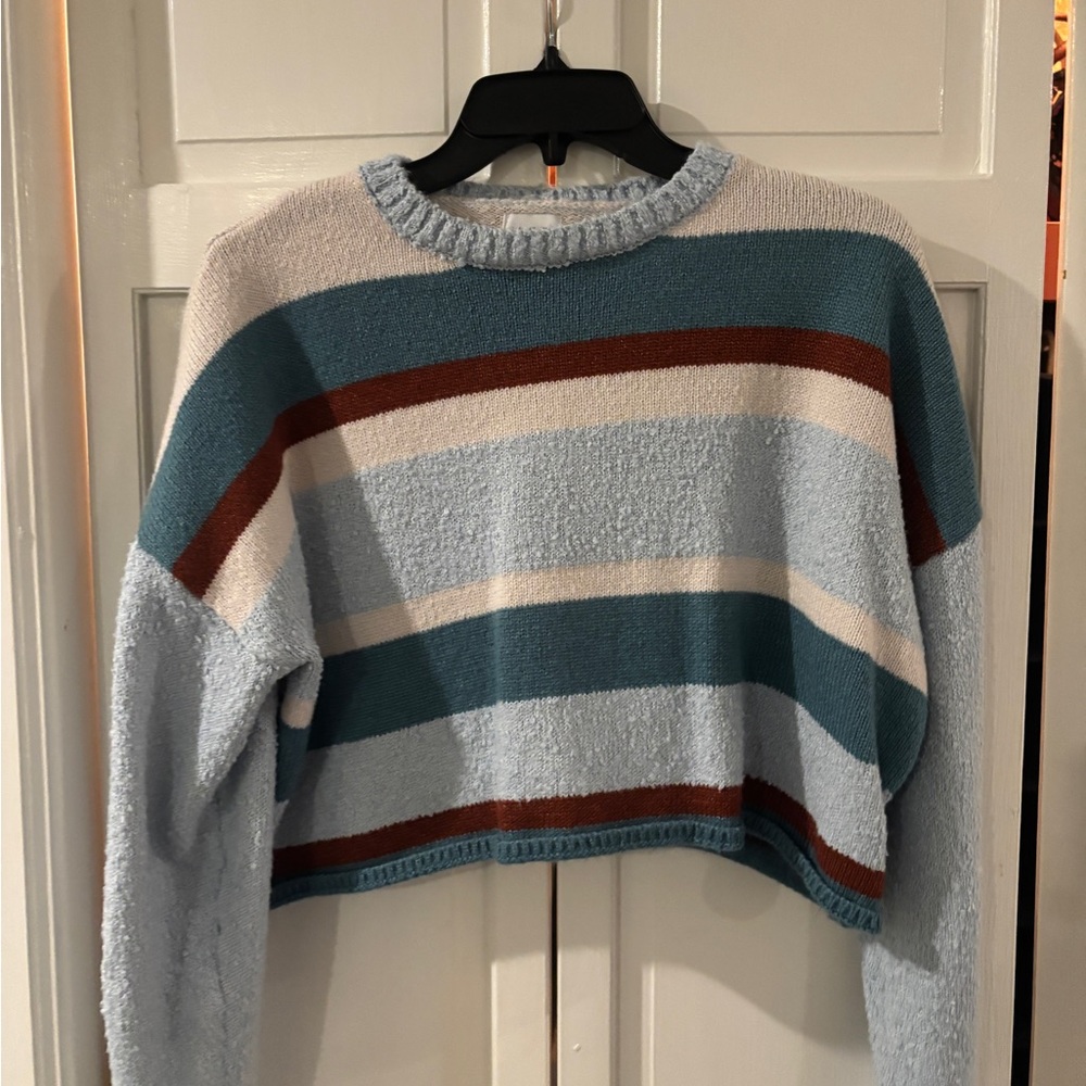 La Hearts Blue and Brown Striped Sweater